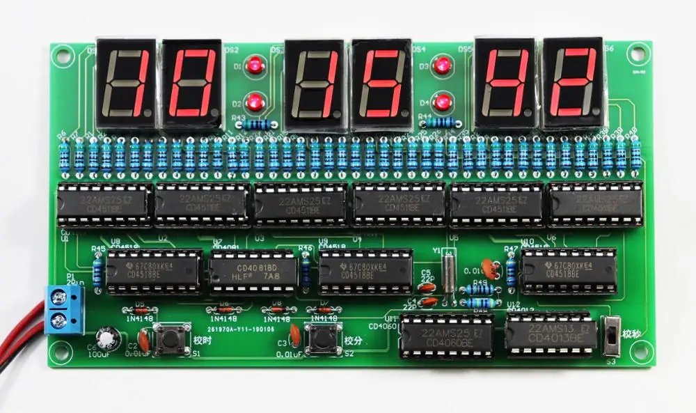 Diy Electronic Kit Set 6 Bit Digital Circuit Clock Production Kit Skill Contest Training Materials