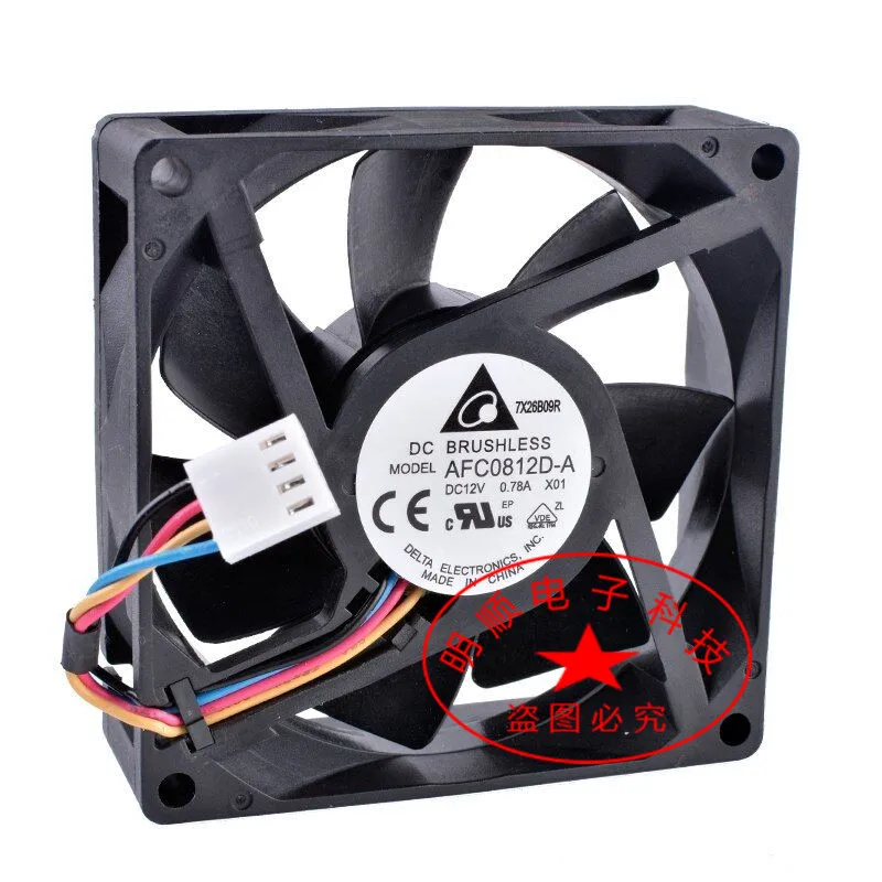 

Delta Electronics AFC0812D DC 12V 0.78A 4-Wire 80x80x25mm Server Cooling Fan