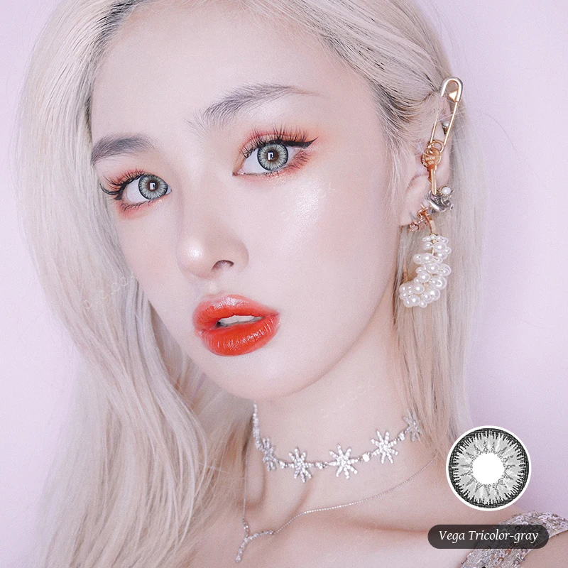 OVOLOOK-2pcs/pair Cosplay Lenses Colored Prescription Lenses Halloween Contact Lenses for Vision Correction Eye Color Lens Yealy