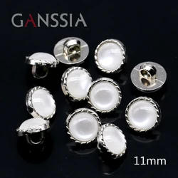 30pcs/lot Size: 11mm Sliver  Round  buttons Shirt resin button Scrapbooking DIY accessories (ss-1019)