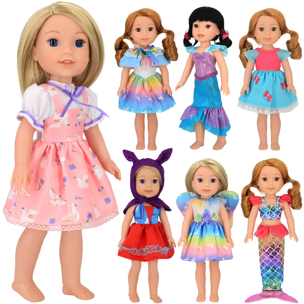 Mini Toys Doll clothes for 14 Inch 35CM Silica gel Crawling Doll accessories Fashion princess dress, sleeping bag Girl's gift