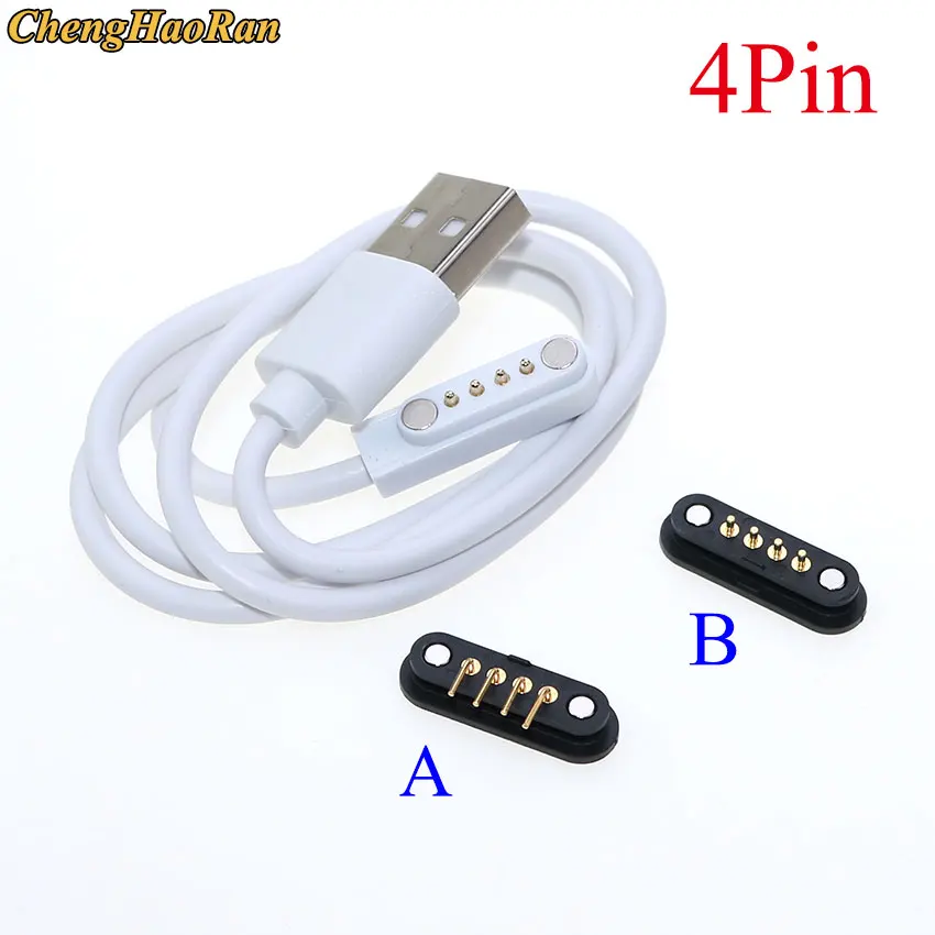 

5 Sets Magnetic usb charging cable Male Female Pogo Pin connector 4 Position Power Data Magnets contact Pad PCB Solder