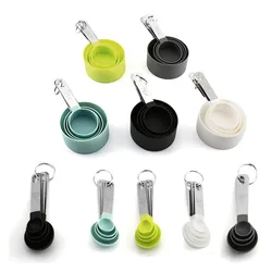 4pcs Kitchen Tools Measuring Spoons cups Set steel handleTeaspoon Coffee Sugar Scoop Cake Baking Cooking Gadgets