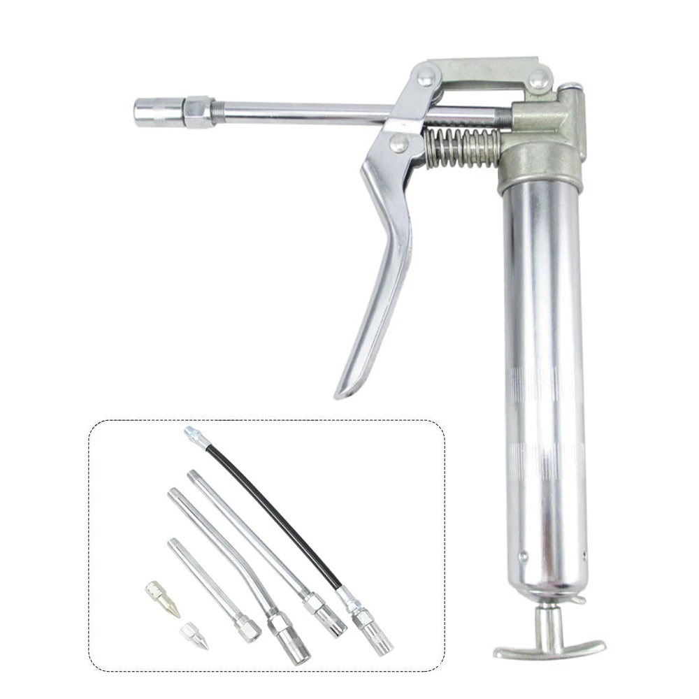 120CC Grease Gun Pistol Grip One Handed Pistol Grease Butter Machine Lube Tool For Auto Repair Lubrication Vehicle Hand Tool Set