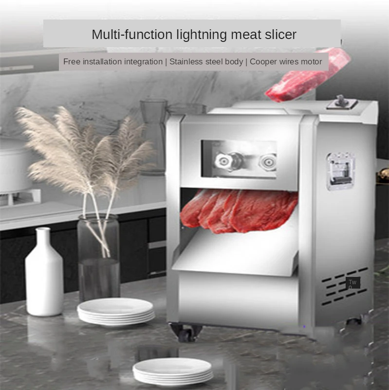 Household Small Automatic Meat Cutter ltd. Slicing Shredder Vegetable Cutter Electric Stainless Steel Minced Meat