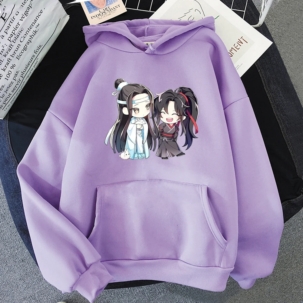 Pink Anime Mo dao zu shi Hoodie Winter Clothe Women Oversize Crewneck Sweatshirt Kawaii Clothing Aesthetic The Untamed Sudaderas