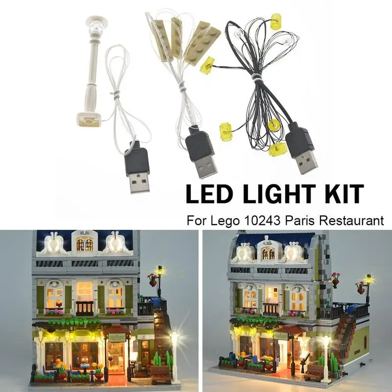 

Led Light Kit For LEGO 10243 Paris Restaurant DIY Luminous Assembled Building Blocks LED Light Kit Building Blocks Accessories