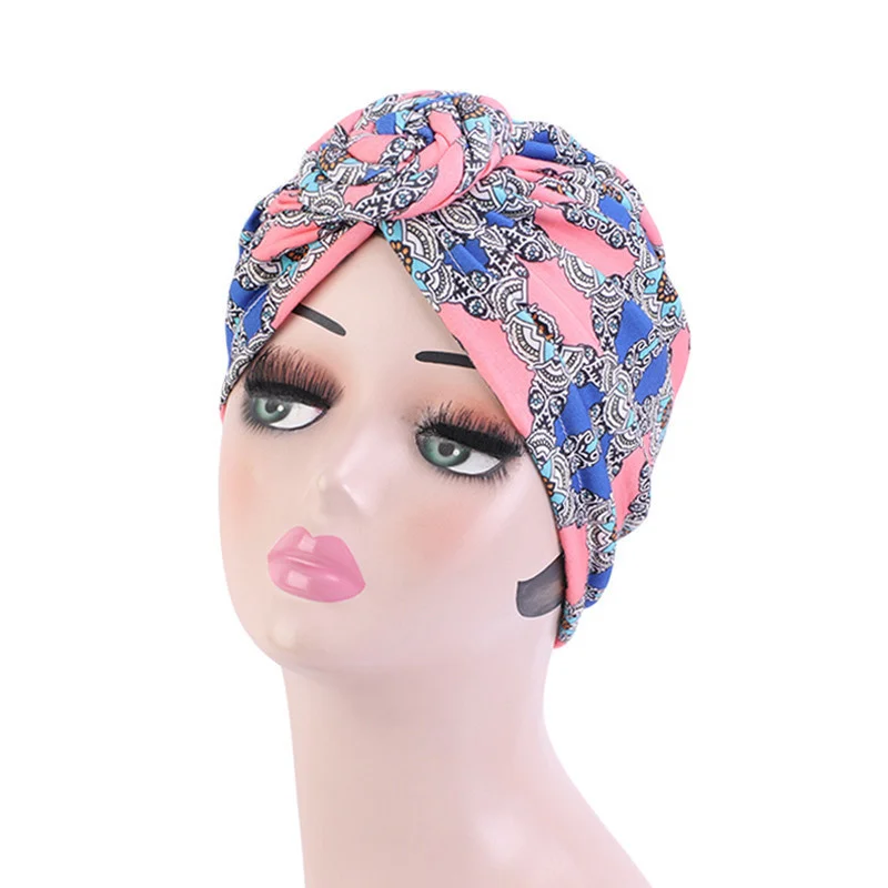 Afrikanische Druck Turban Hut für Frauen Scrunchies Knoten Headwrap Stretch Bandanas Party Headwear Damen Kopftuch Haar Zubehör – Detail 39