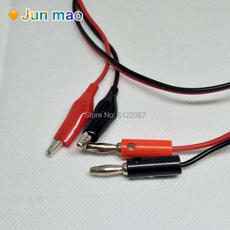 1M Alligator Cilp to AV Banana Plug Test Cable Lead Connector Dual Tester Probe 35mm Crocodile Clip for Multimeter Measure Tool