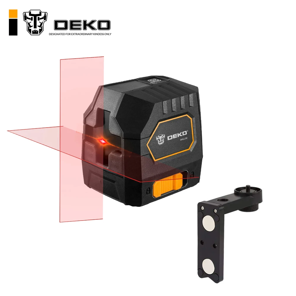 

DEKO DKLL02 Mini Style Self-Leveling Laser Level Horizontal Vertical Cross Line Red Green Light Source Adjustable Mounting Clamp