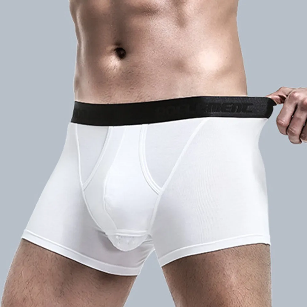 Men Modal Mesh Trunks Thin Sheer Short Elasticity Briefs Sport Swimming Underwear Separation Pouch U Convex Underpants