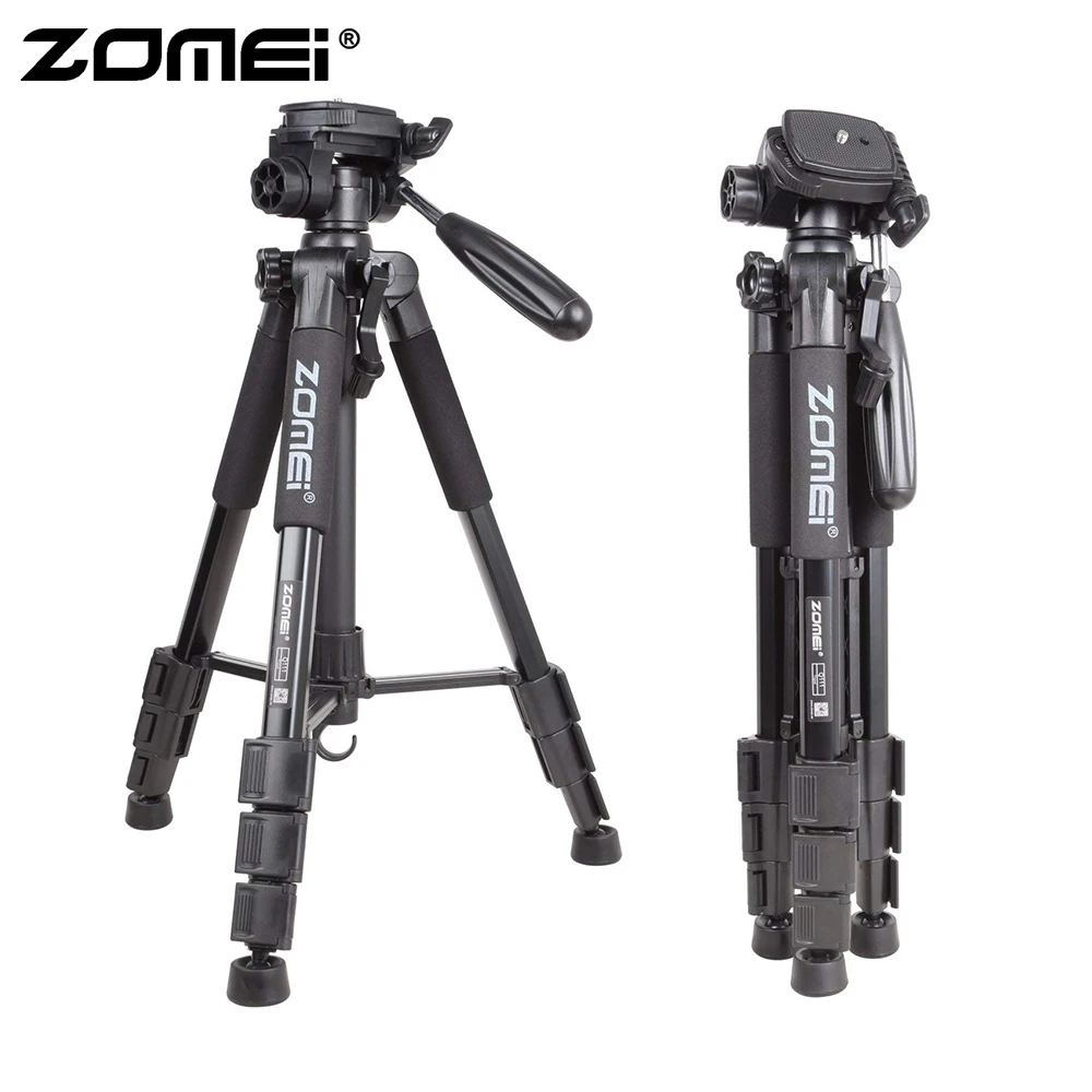 ZOMEI Black Q111 Lightweight Professional Tripod Portable Travel Camera Stand + Pan Head + Carry Bag for SLR DSLR Digital Camera