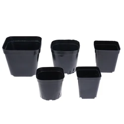 Macetas de plástico de Color negro para jardinería, maceteros cuadrados pequeños creativos para plantas suculentas, vegetales, 10 Uds.