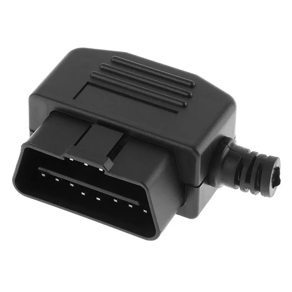 OBD II OBD2 L Type 16 Pin Male Auto Car Connector Cable Wire Sockets Connector Plug with Shell and Screw