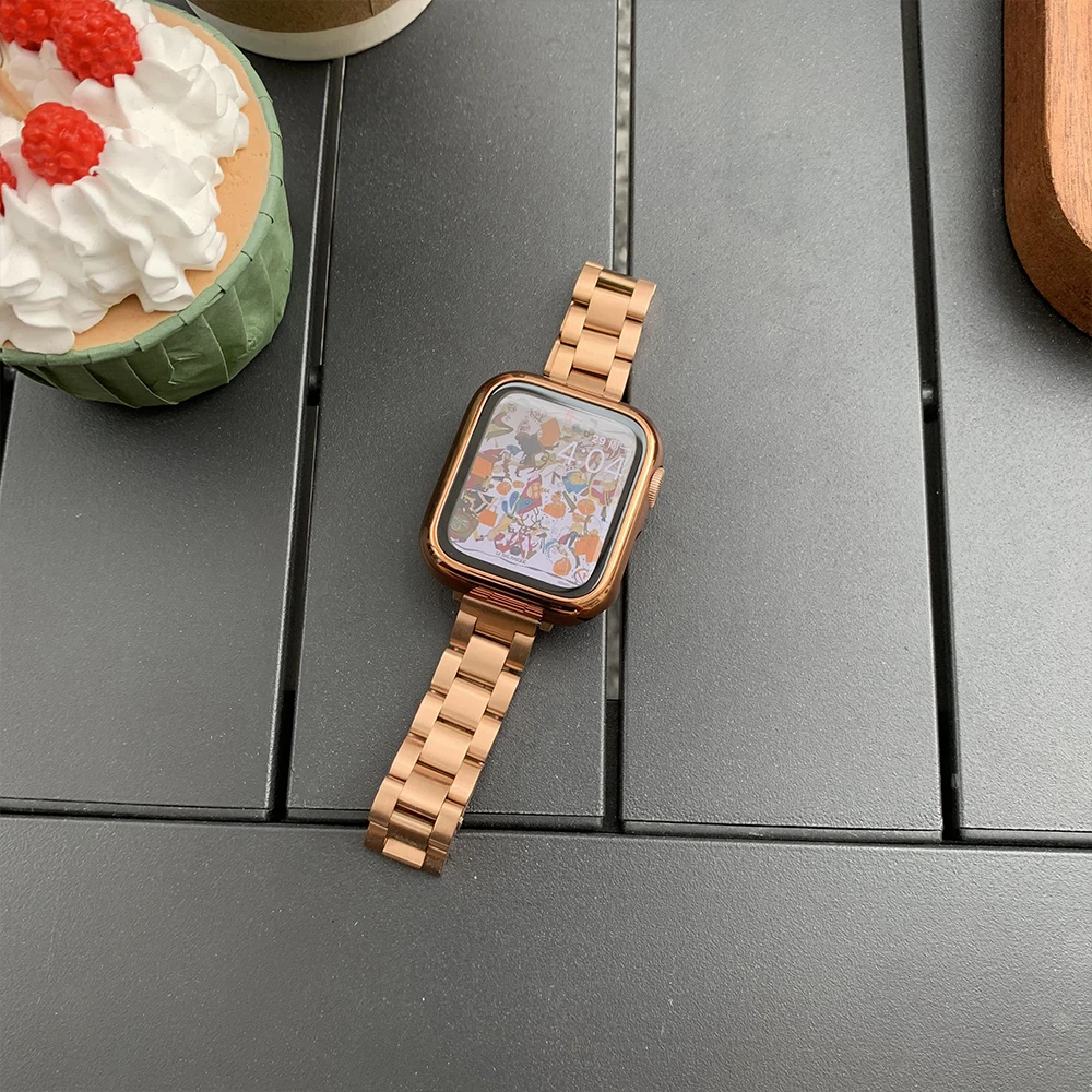 Bracciale per apple watch series 6 se cinturino 40mm44mm cinturino sottile in acciaio inossidabile per iwatch series 5 4 3 42mm cinturino da donna per ragazze