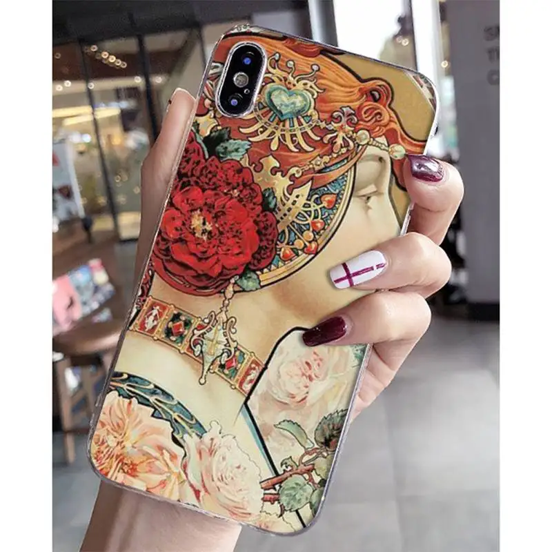 MaiYaCa art poster ALPHONSE MUCHA Phone Case for iphone 13 11 12 pro XS MAX 8 7 6 6S Plus X 5S SE 2020 XR case