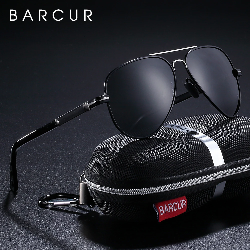 BARCUR Men Classic Pilot Sunglasses Polarized Aluminum Driving Sun glasses Luxury Shades UV400 Protection Eyewear