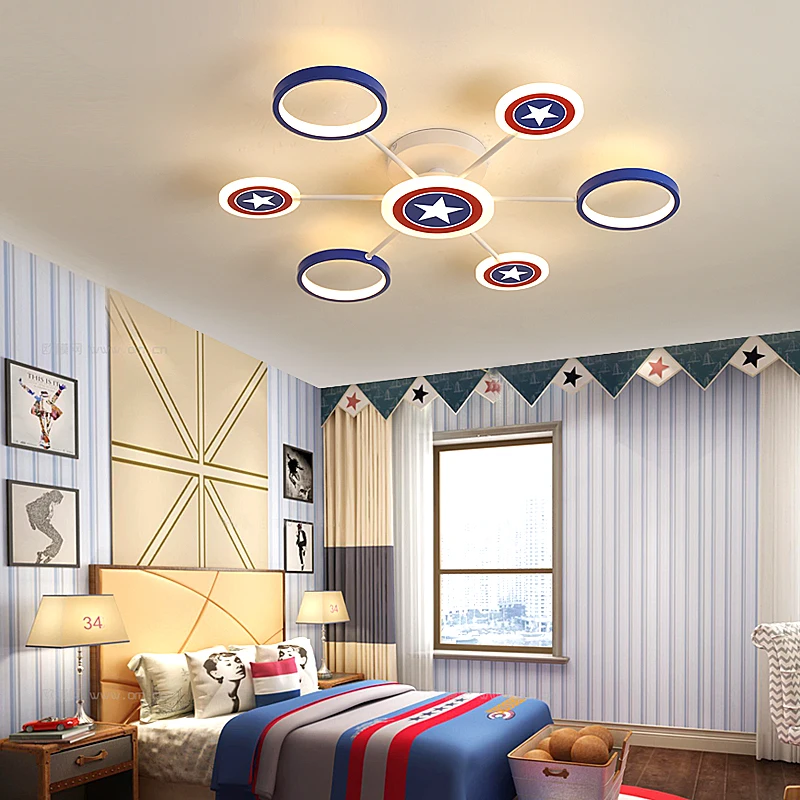 Captain children\'s lamp modern led chandelier bedroom boy girl children\'s room home decoration 90-260V ceiling chandelier