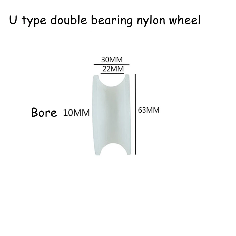 U-type V-type H-type doppio cuscinetto ruota in nylon doppio cuscinetto in plastica puleggia di guida ruota rullo in nylon
