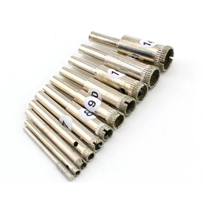 

Good quality! Diameter 2.5/3/4/5/6/7/8/9/10mm,Electroplated diamond core drill glass, jade,stone,ceramic tile,10 PCS/pack