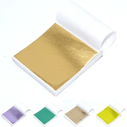 100 pcs 9*9cm Art Craft Design Paper Gilding Imitation Gold Sliver Copper Foil Papers DIY Craft Decor Leaf Leaves Sheets