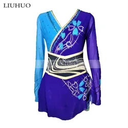 LIUHUO Women Girls Adult Performance Ballet Gymnastics Competition Leotard Ice Figure Skating Dress Dance Chinese Style Teens