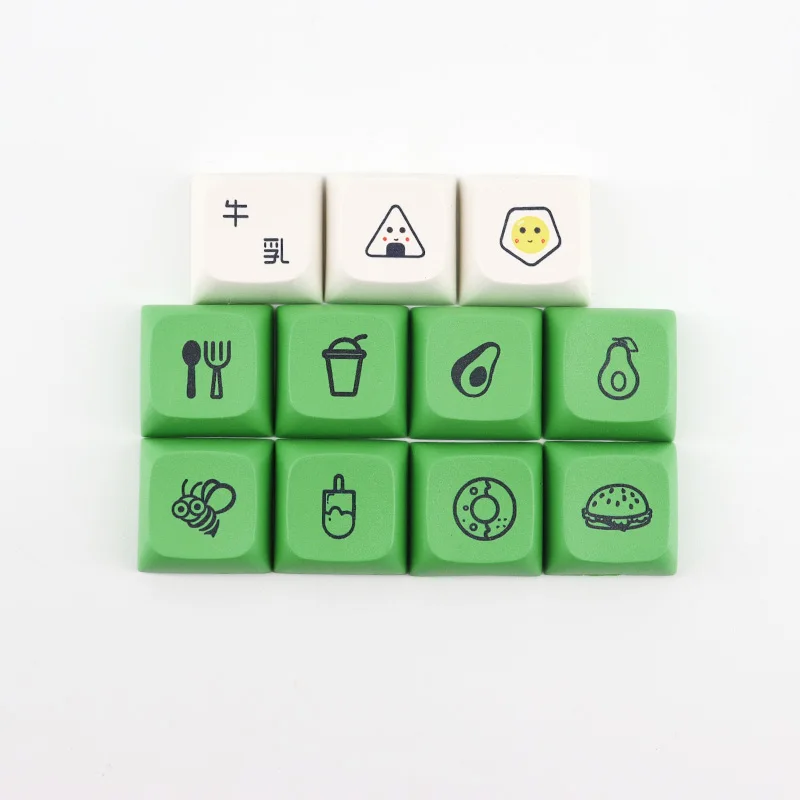 Imagem -05 - Keycaps Abacate para Teclado Mecânico Perfil Xda Sublimação de Leite Verde 137 Teclas Pbt Japonês Keycap