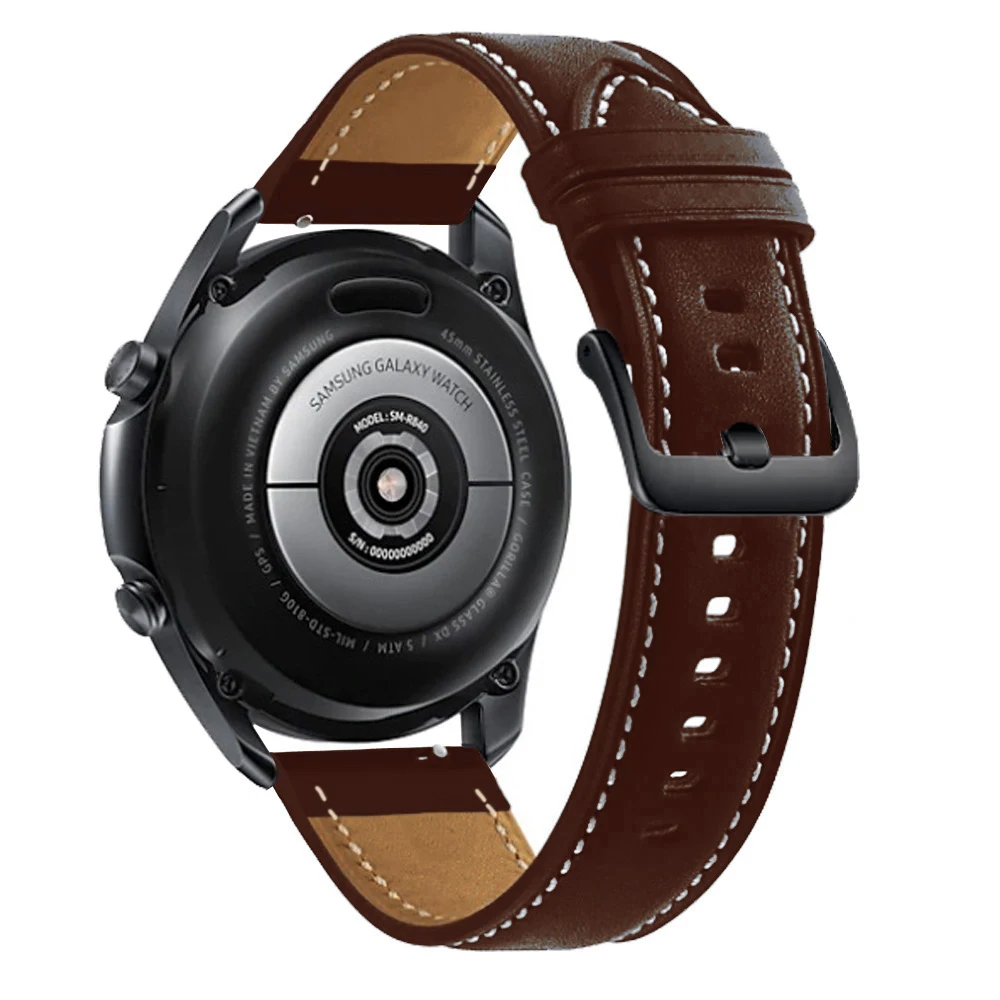 20mm 22mm Leather Strap For Samsung Galaxy Watch 3 45mm 41mm Gear S3 Smart Watch Band for Huami Amazfit GTR 4/3/2 42mm 47mm