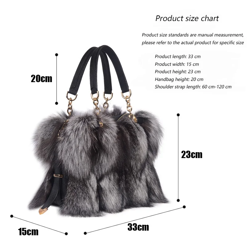 Women\'s Fox Fur Handbag New Fashion High-End Atmosphere Autumn And Winter Plush Fur Handbag Women\'s Shoulder Bag Messenger Bag