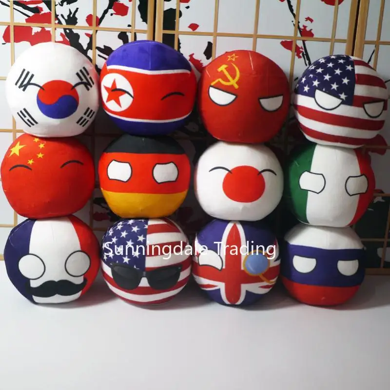 Polandball pluszowa lalka kraje National US RU zabawkowa piłka brazylia portugalia meksyk Countryball piłka nożna Cosplay brelok do kluczy z ozdobą 9cm