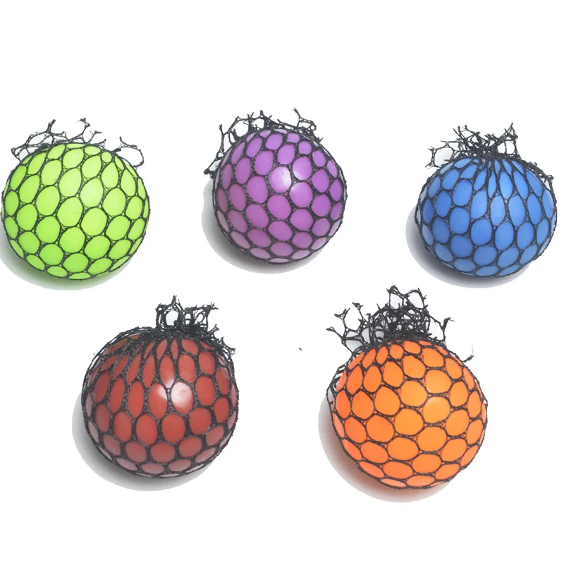 6cm Soft Grape Ball Stretchy Mesh Balls Kids Decompression Toys Children Men Women Hand Fidget Toy Relieve Stress Birthday Gift