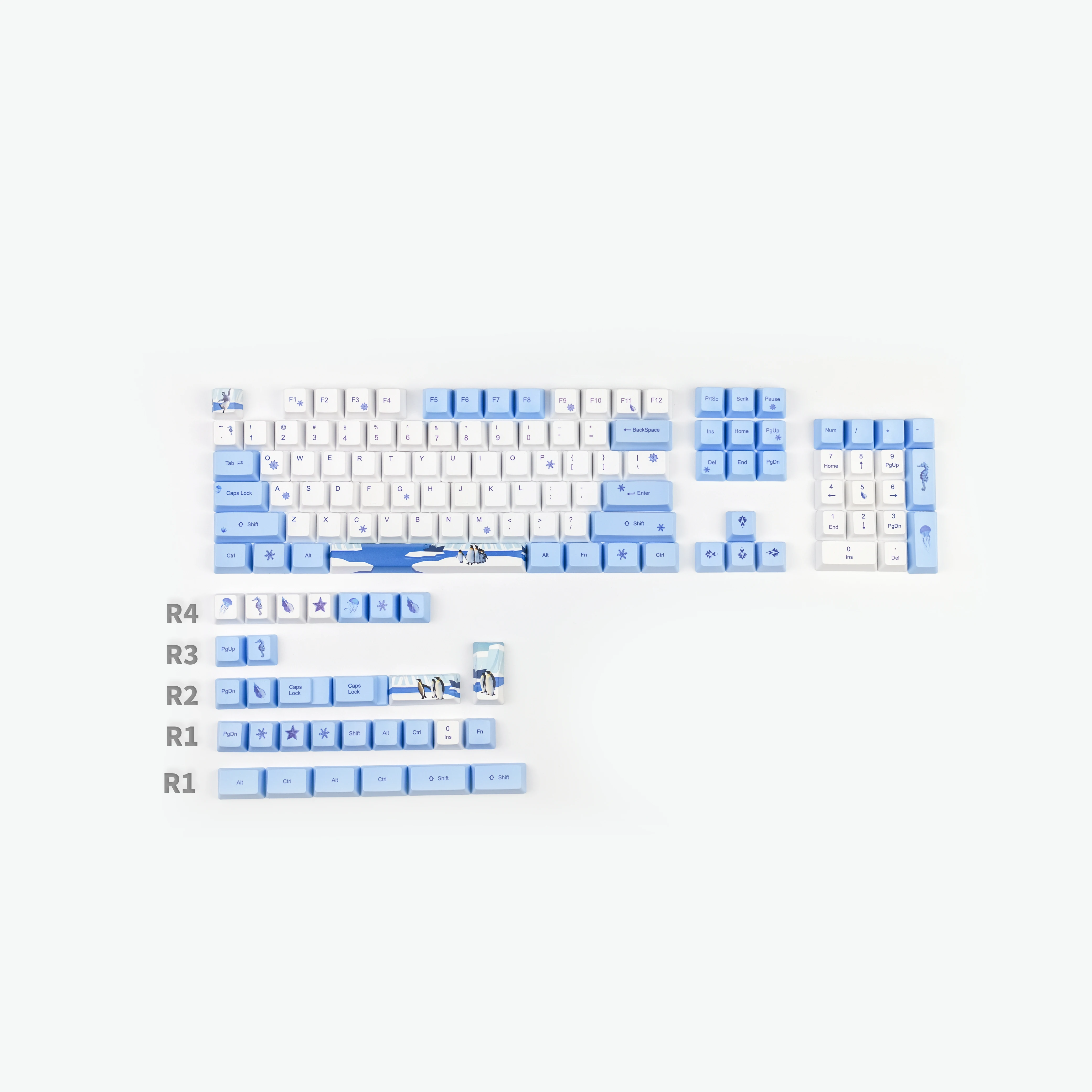 

Antarctic Penguin OEM PBT Keycaps Full Set Mechanical Keyboard Keycaps PBT Dye-Sublimation Keycap