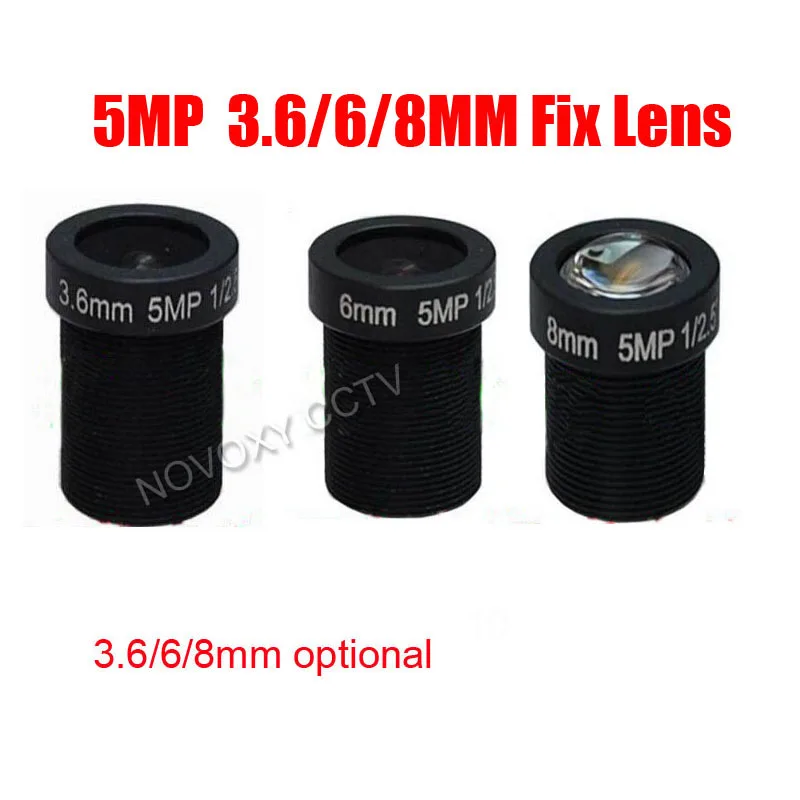 5mp 3,6 mm 6 mm 8 mm kamera cctv obiektyw płytki megapikselowy HD 1/2,5 "M12 mocowanie do kamery CCTV/IP