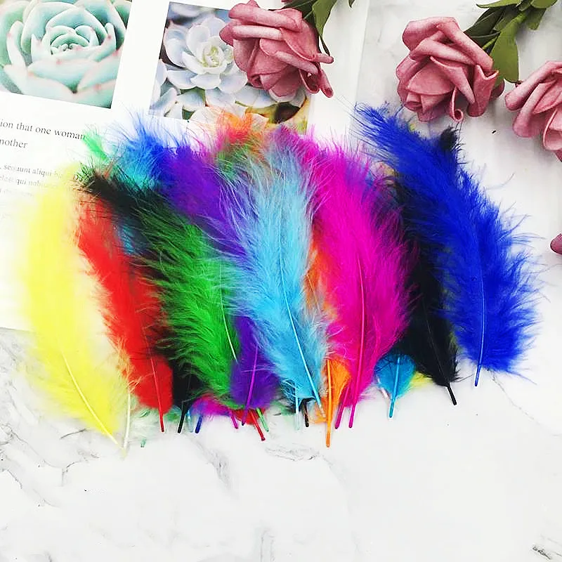 Natural Feathers 10-15cm 4-6 Inches Turkey Plume Feather DIY Jewelry Craft Making Accesories for Wedding Party Decoration