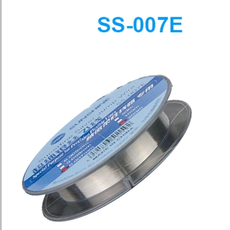 Sunshine SS-007E Ultra-Fine Silver ลวด Fly Line Linprecision วงจรที่มีความยืดหยุ่นเฉพาะ0.007มม.เงินลวดสาย