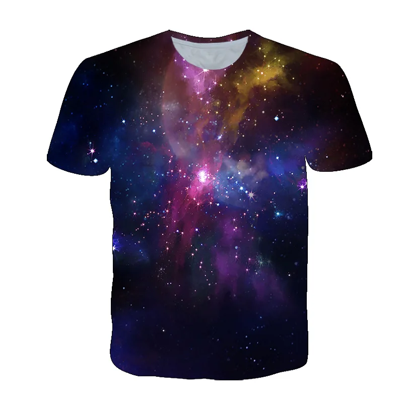 Summer Beautiful Starry Sky Men t-shirt New Interesting Cosmic Nebula graphic t shirts 3D Fashion Breathable Print T-shirt Top