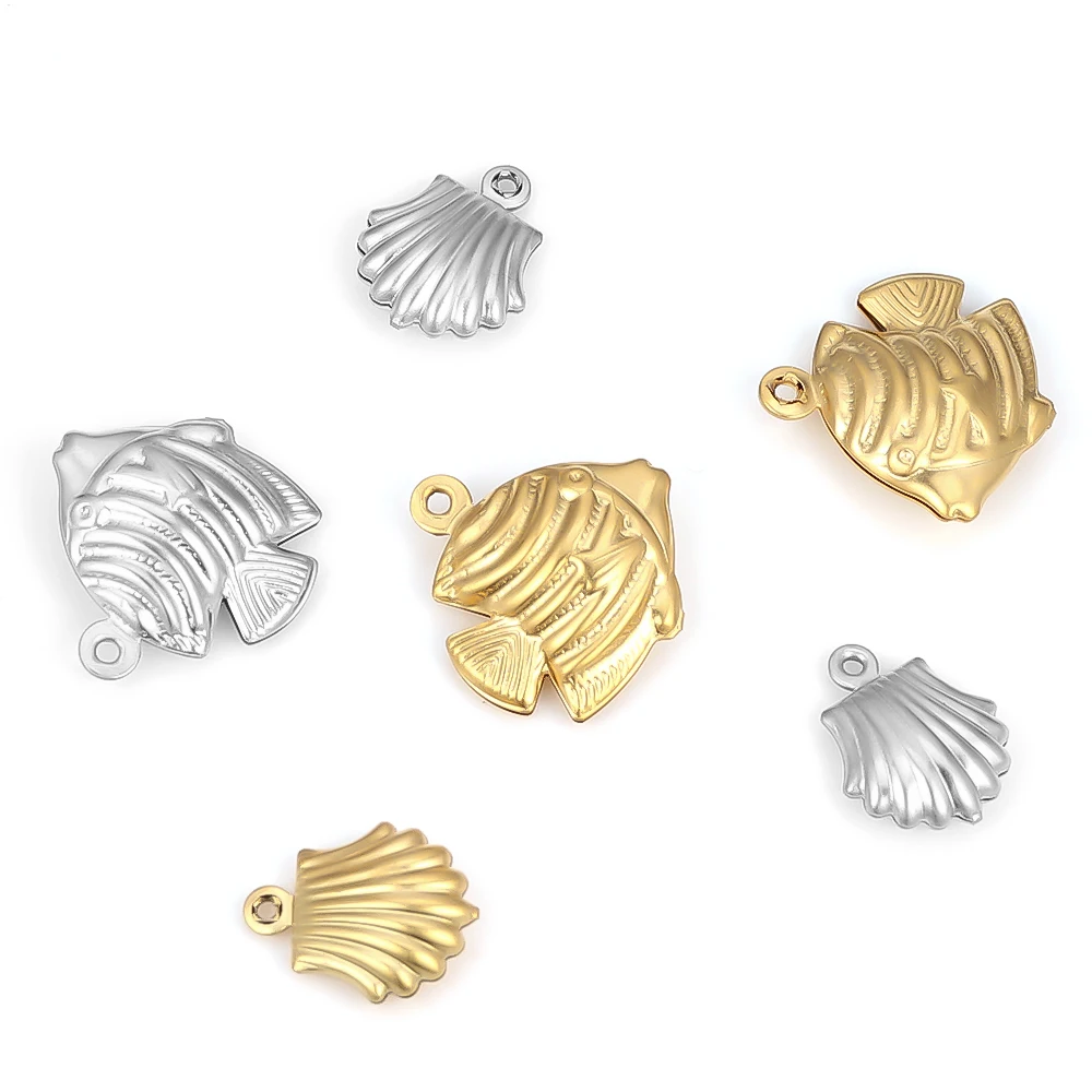 20 Stück Edelstahl-Hohlfisch-Anhänger Muschel-Anhänger für DIY-Schmuckherstellung, Halsketten, Bastelzubehör, Armbänder, Accessoires – Detail 5