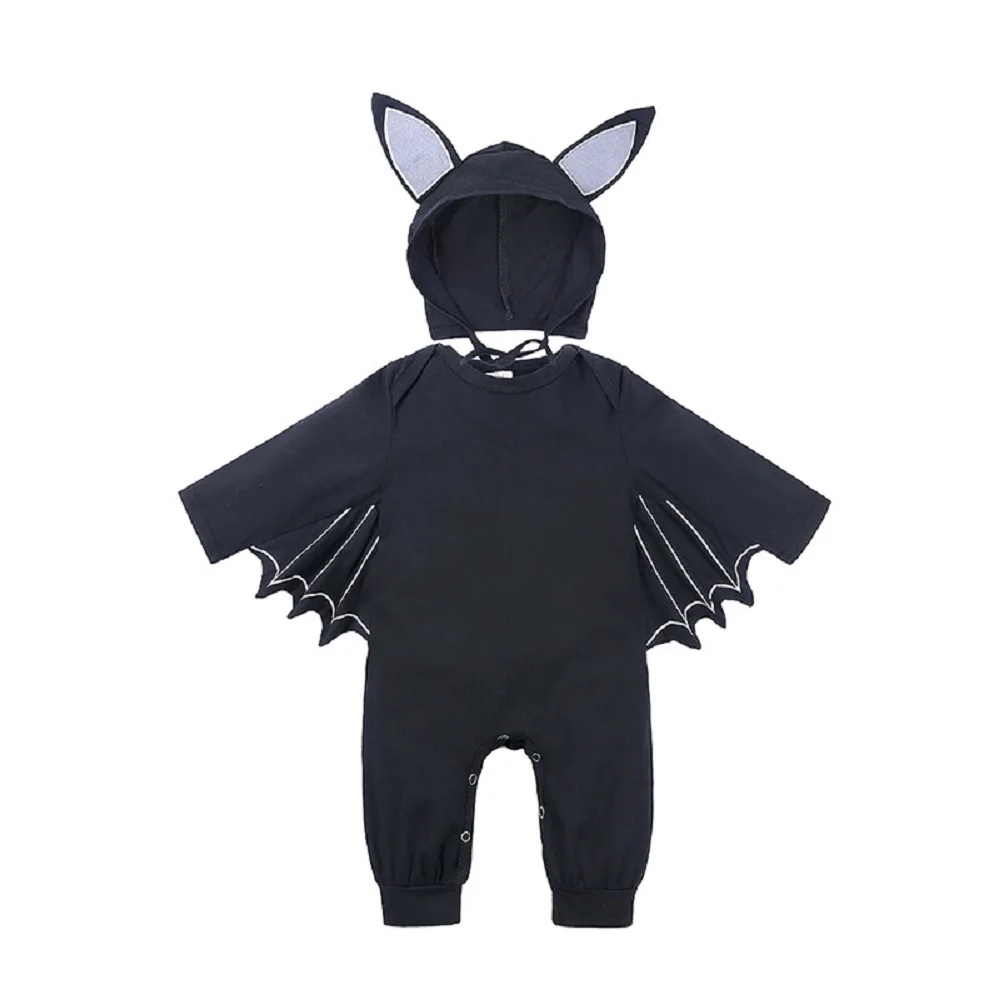 

Baby Boys Clothes Halloween Costume Bat Cloak Romper Infant Baby Coat Bat Wings Hat Set Toddler Boys Girls Long Jumpsuit 3-24M