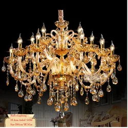 New Modern Big Lustres Chandelier 100% K9 Crystal Luxury Large Home Decoration Gold/Cognic/Clear Lighting Fixture