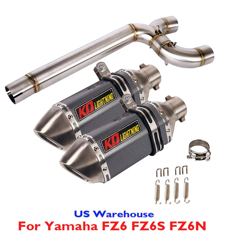 Slip on FZ6 FZ6S FZ6N Motorcycle Exhaust Muffler Connector Link Tube for Yamaha FZ6 FZ6S FZ6N