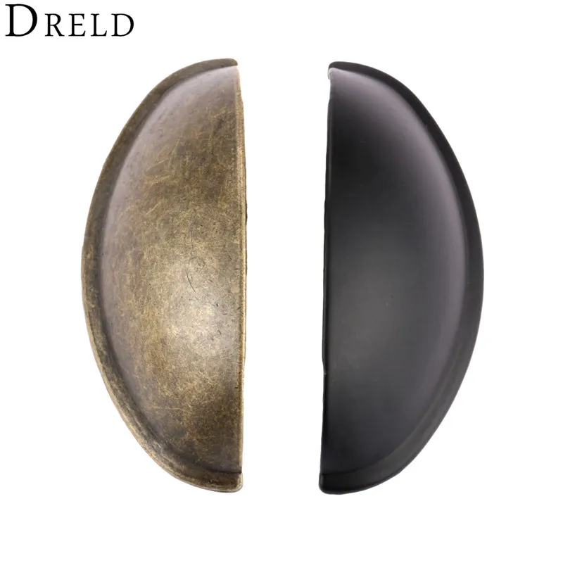 DRELD 80*30Mm Retro โลหะห้องครัวตู้ลิ้นชักประตูจับเฟอร์นิเจอร์ Knobs ฮาร์ดแวร์เหล็กโบราณตู้เชลล์จับ