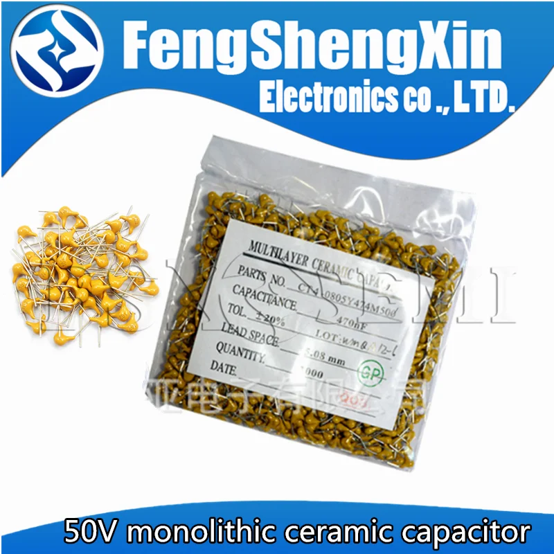 1000pcs/lot 10pf~10UF 47PF 220NF 102 104 105 106 103 473 334 50V 5.08mm Multilayer ceramic capacitors Monolithic capacitors MLCC