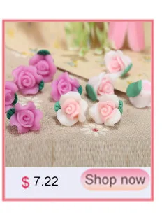 50 teile/los 15mm Bunte Nette Polymerclay Flatback Rose Blume Perlen Gemischt Für Diy Handwerk Schmuck Zeug Dekoration Zubehör – Detail 9