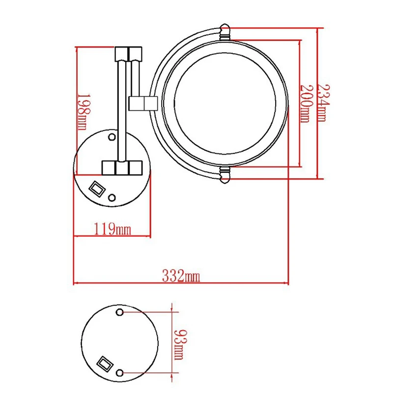 3X Wall Mounted Makeup Mirror Double Sided Magnifying Cosmetic Mirror for Bathroom 8 Inch Extension Mirrors Adjustable Bright