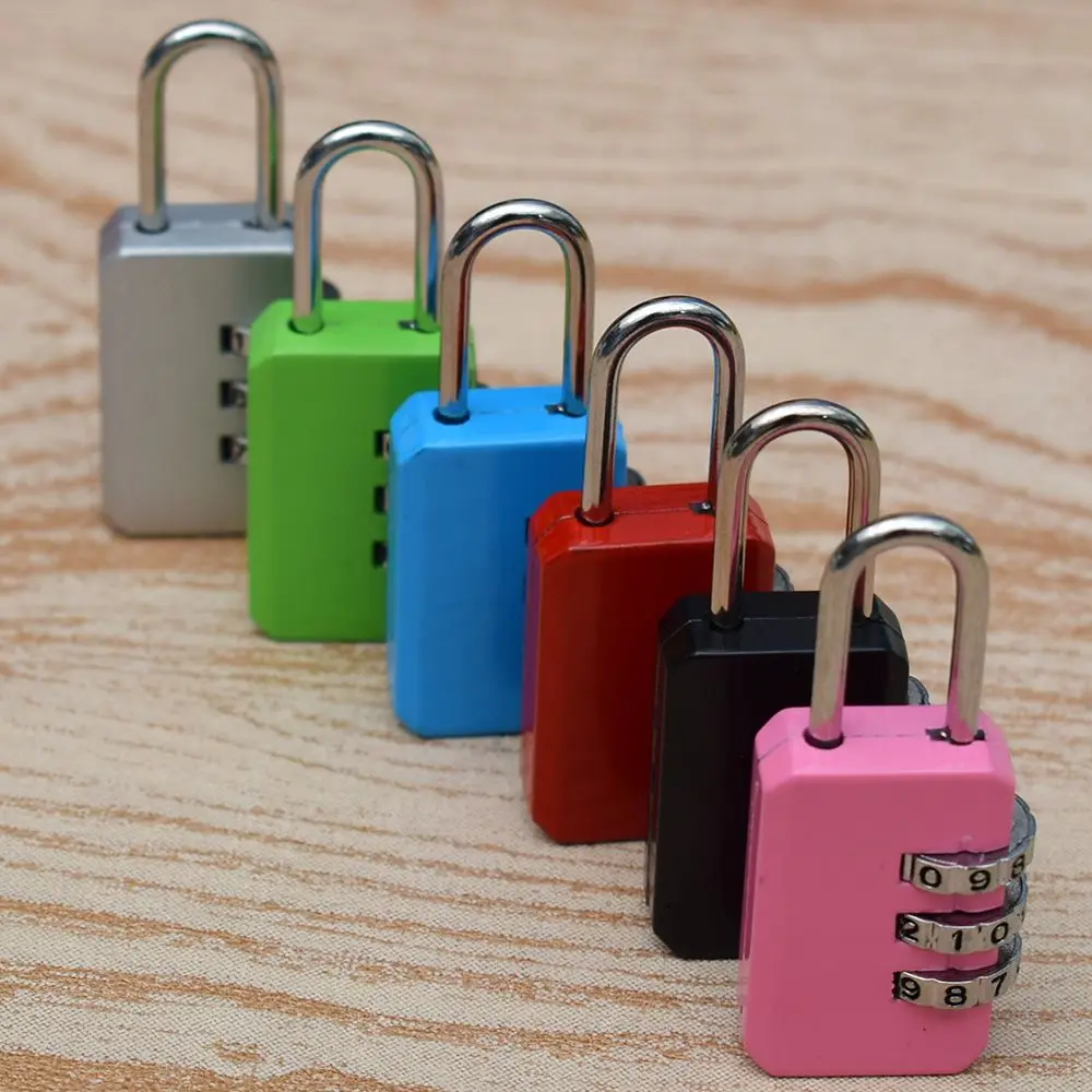 3 Dial Digits Code Number Password Resettable Combination Padlock Safety Travel Security Mini Lock For Luggage Lock Padlock Gym