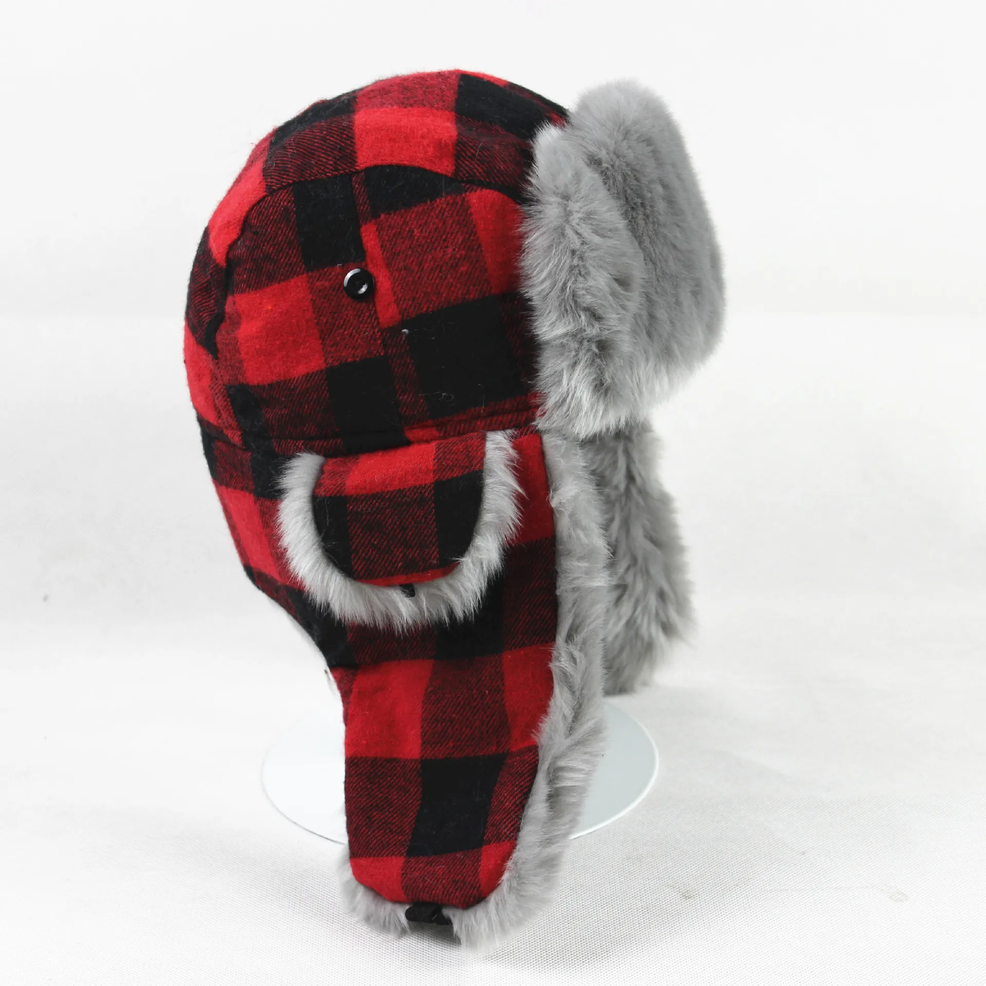 New Bomber hat Winter hat For Men Thicker Plaid Russian Ushanka Hat Snow Ski Hat Warm Trapper Earflap Hat Winter Hats for Women