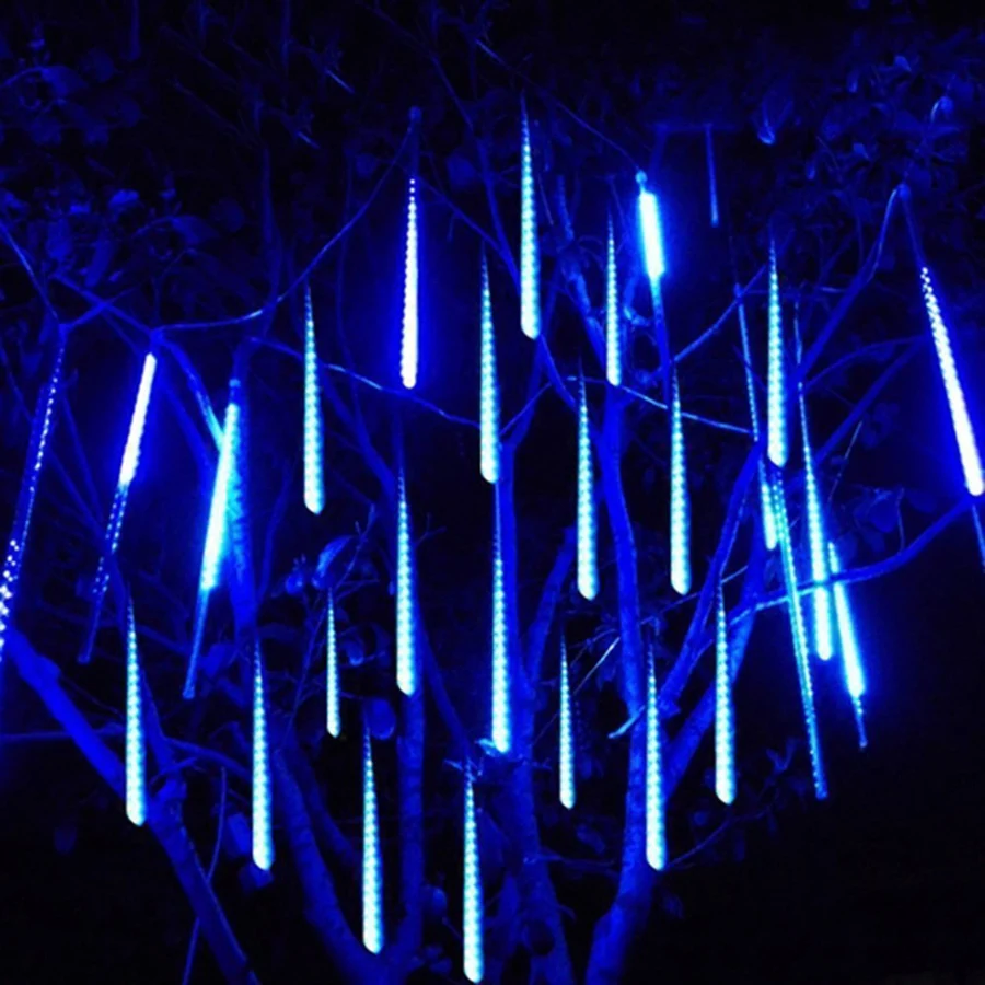 8 Tubes LED Meteor Shower String Lights Outdoor Waterproof Garland Holiday Fairy Lights for Garden Street Christmas Decoration