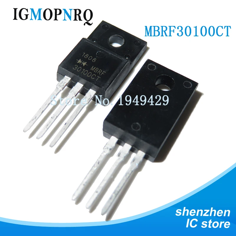 10PCS MBRF30100 TO-220 MBR30100CT TO-220F MBRF30100CT 600V 13A new