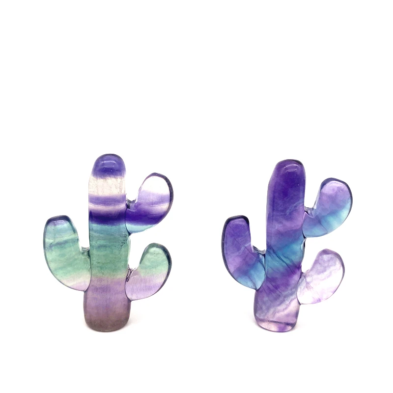 

Beautiful 1pc High Quality Natural Colorful Fluorite Cactus Raw Stone Hand-carved Crystal Handicraft Natural Quartz Crystals