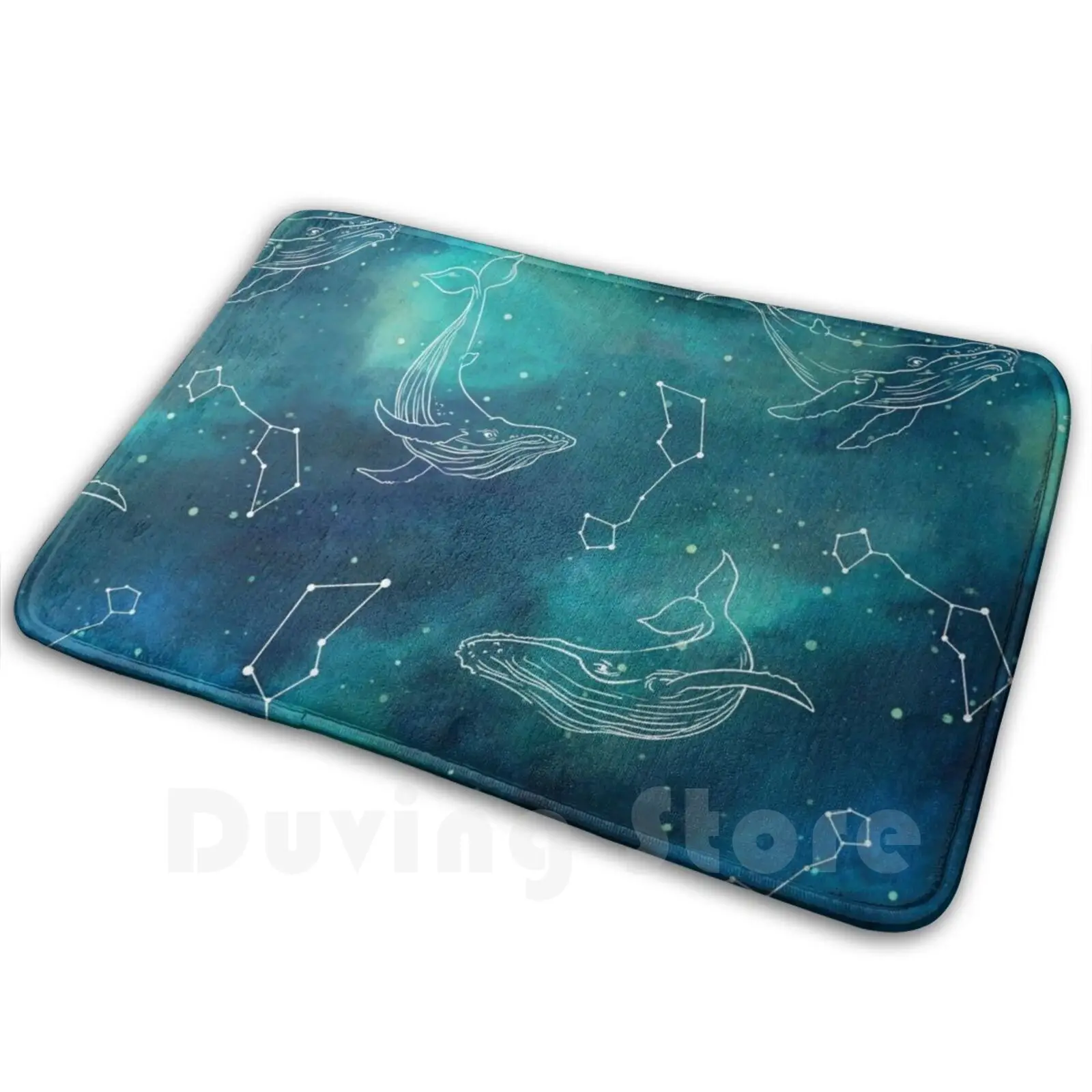 

Whale Stars Soft Non-Slip Mat Rug Carpet Cushion Whale Star Stars Night Cosmic Galaxy Asterism Swim Sail Ride Pull Fish